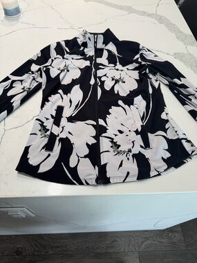 Tommy Bahama Black and White Floral Active Jacket